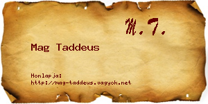Mag Taddeus névjegykártya